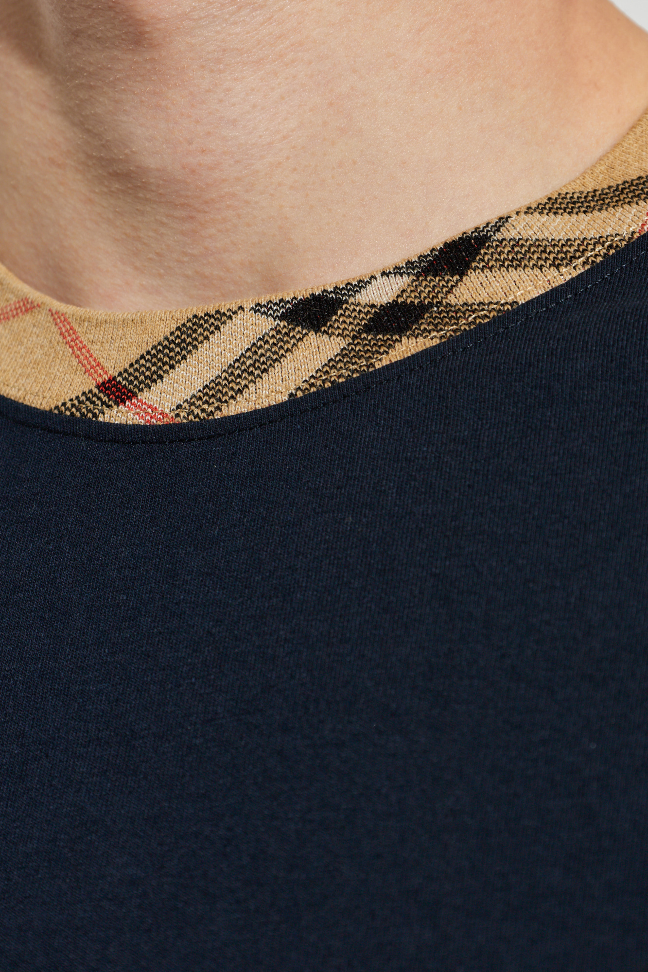 Burberry T-shirt with plaid trim | Men's | Vitkac